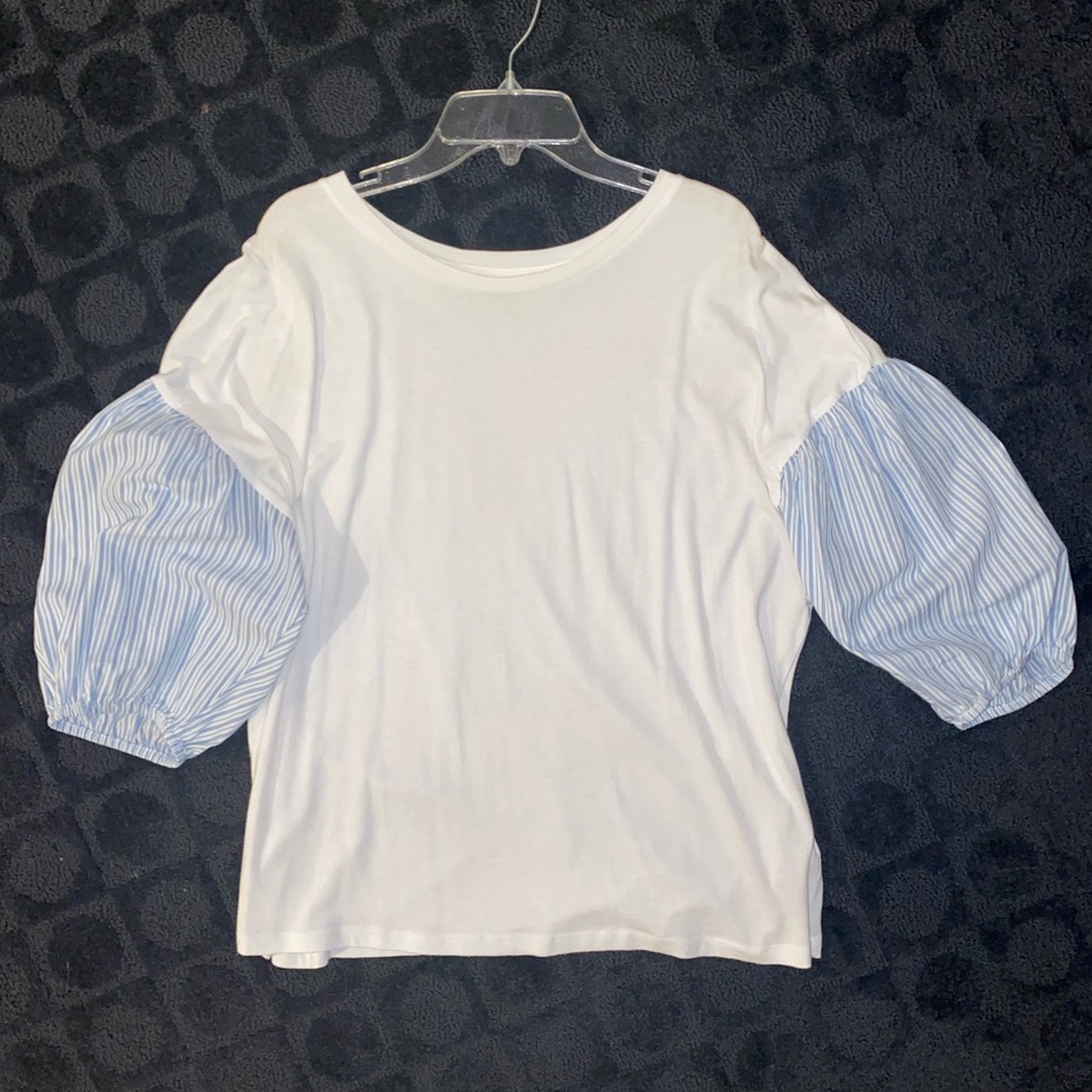 14 & Union Pinstripe Sleeve Tee